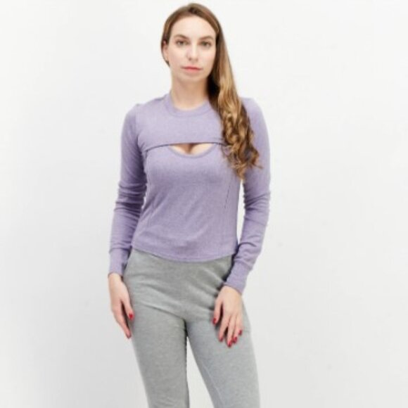 NWT Jason Wu Peached Top with Shrug Overlay MSRP $58 Lavender Purple - Picture 2 of 4